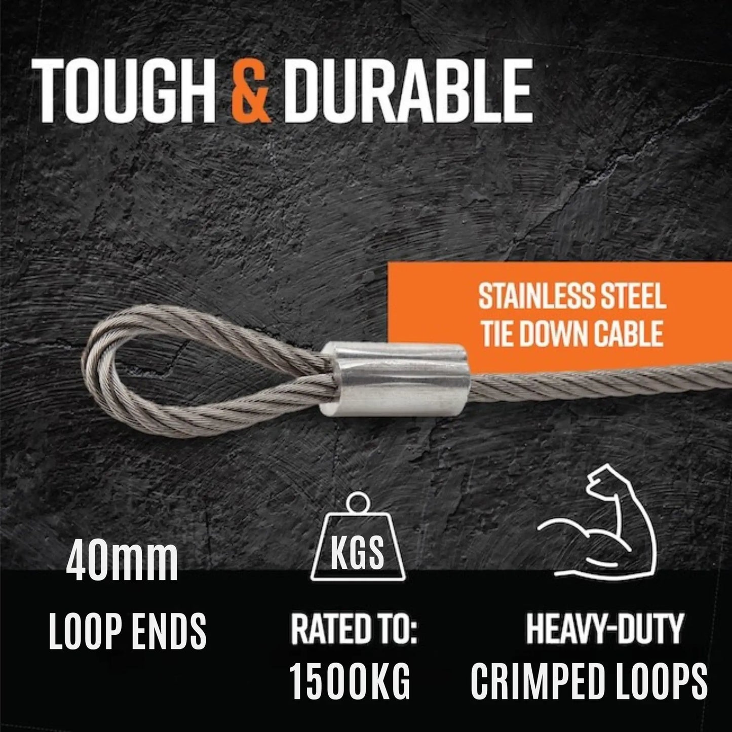 Cable Tie Downs | 400x6mm | Dual End Loops | Trampoline bases | Swing sets | Horse Jumps