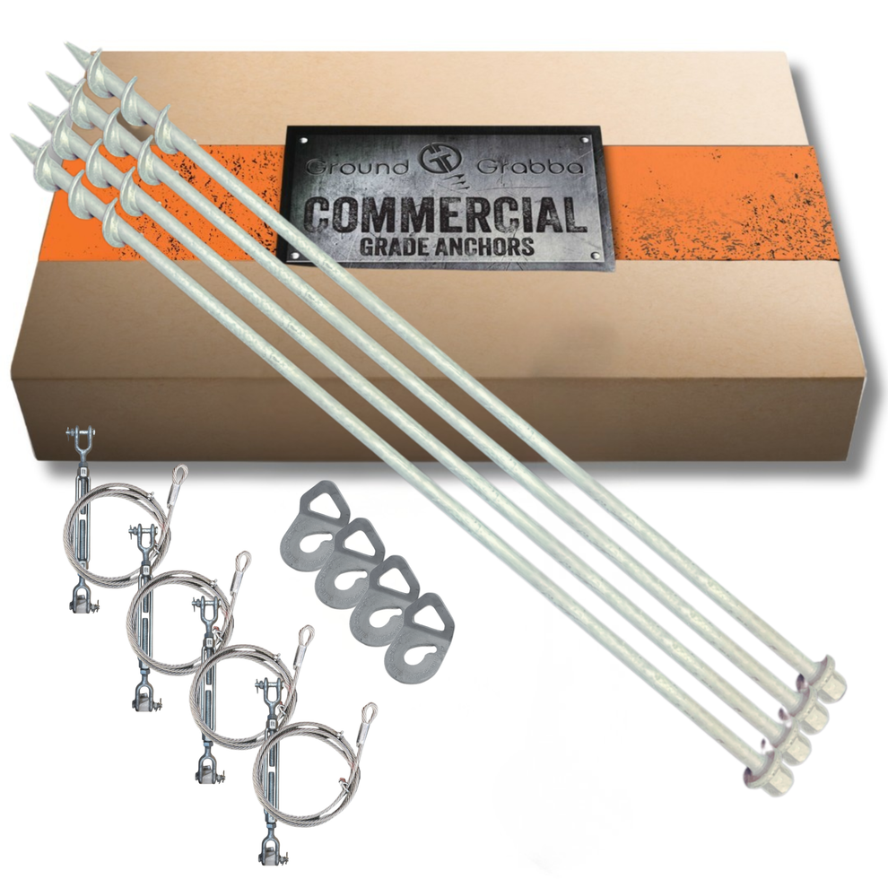 Complete Ground Anchor System – Tiny Homes, Site Offices & Containers