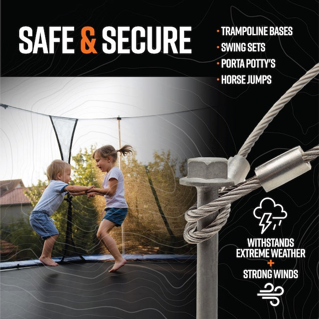 Cable Tie Downs | 400x6mm | Dual End Loops | Trampoline bases | Swing sets | Horse Jumps